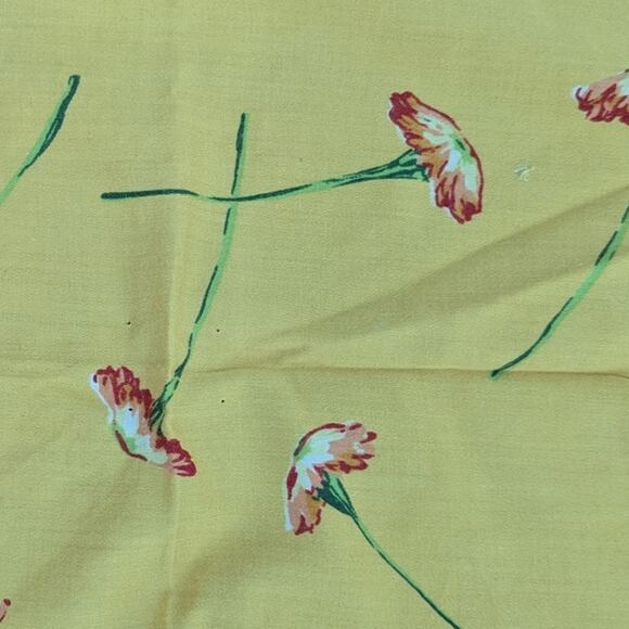 Droll Designs Set of 4 Cloth Napkins Yellow Floral Black Trim 100% Cotton 90s - Picture 7 of 7